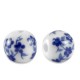 Keramiek kraal rond 12mm White-Delft blue